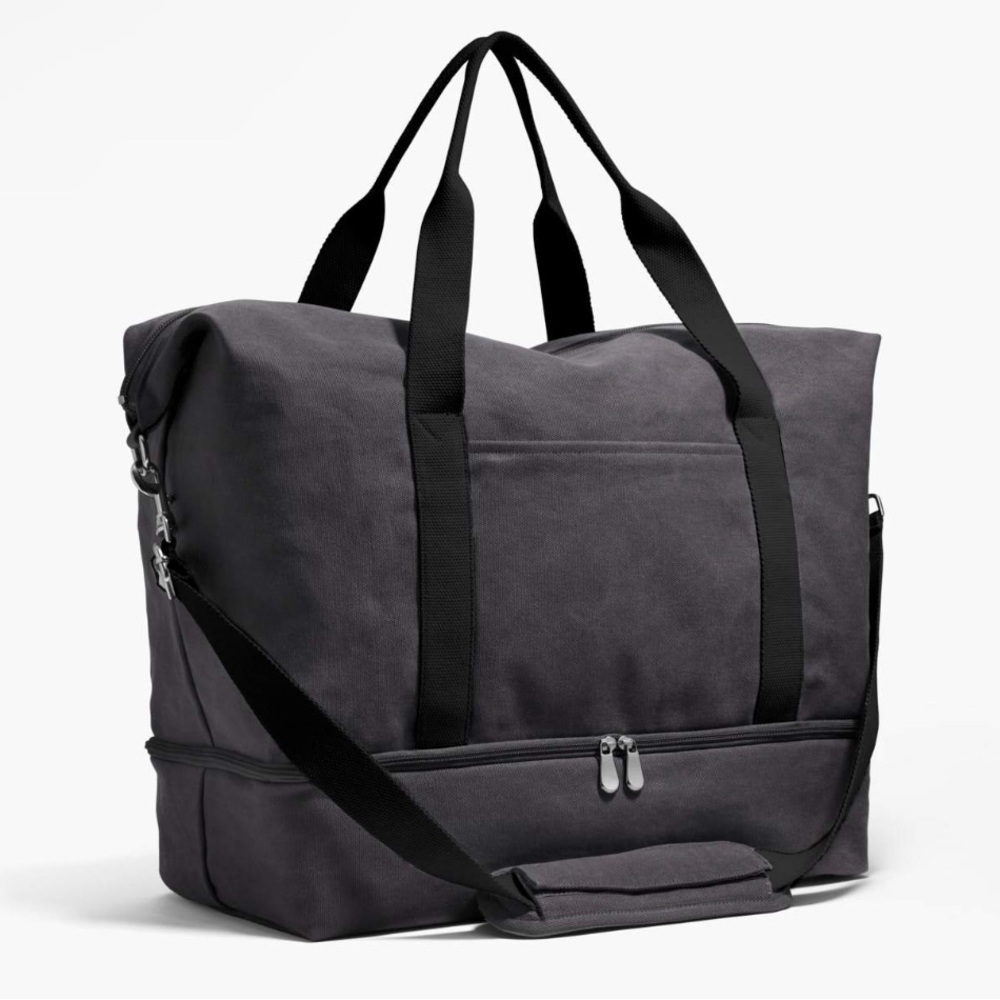 Lo and Sons Catalina Deluxe Tote in Midnight Ash Canvas SMALL